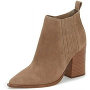Gabeena Tuscan Taupe Suede Block Heel Western Style Ankle Booties (Tuscan Taupe, 9.5)